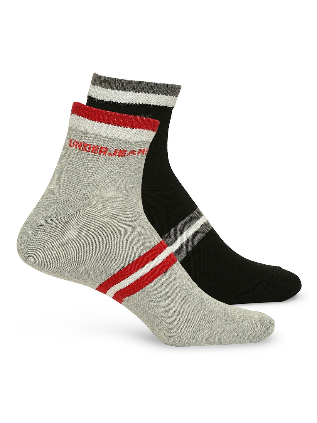 

UnderJeans by Spykar Men Pack Of 2 Cotton Ankle Length Socks, Black