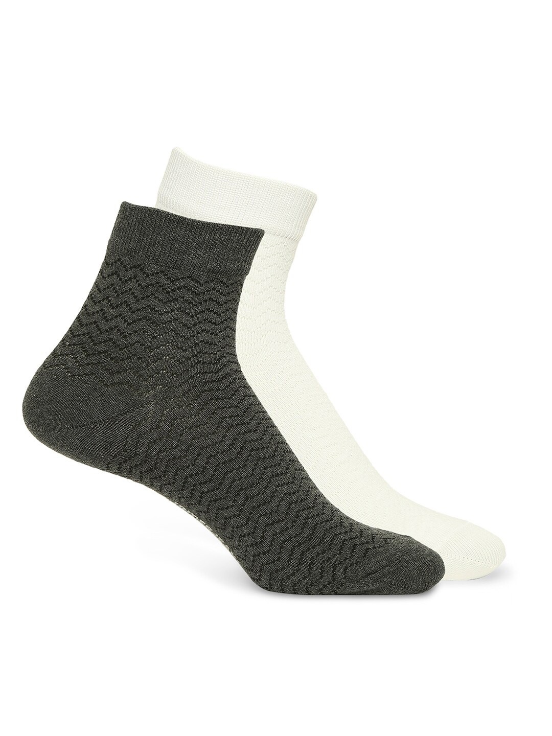 

UnderJeans by Spykar Men Pack Of 2 Ankle Length Socks, White