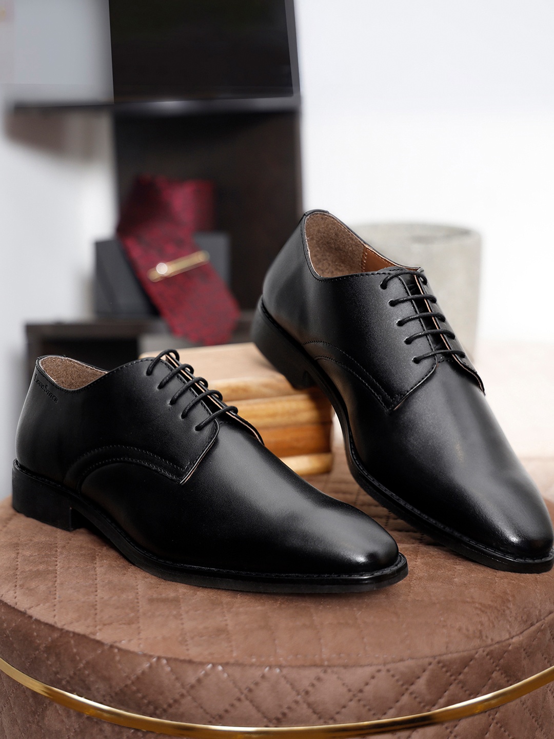 

Louis Stitch Men Jet Black Premium Italian Leather Formal Derby Shoes