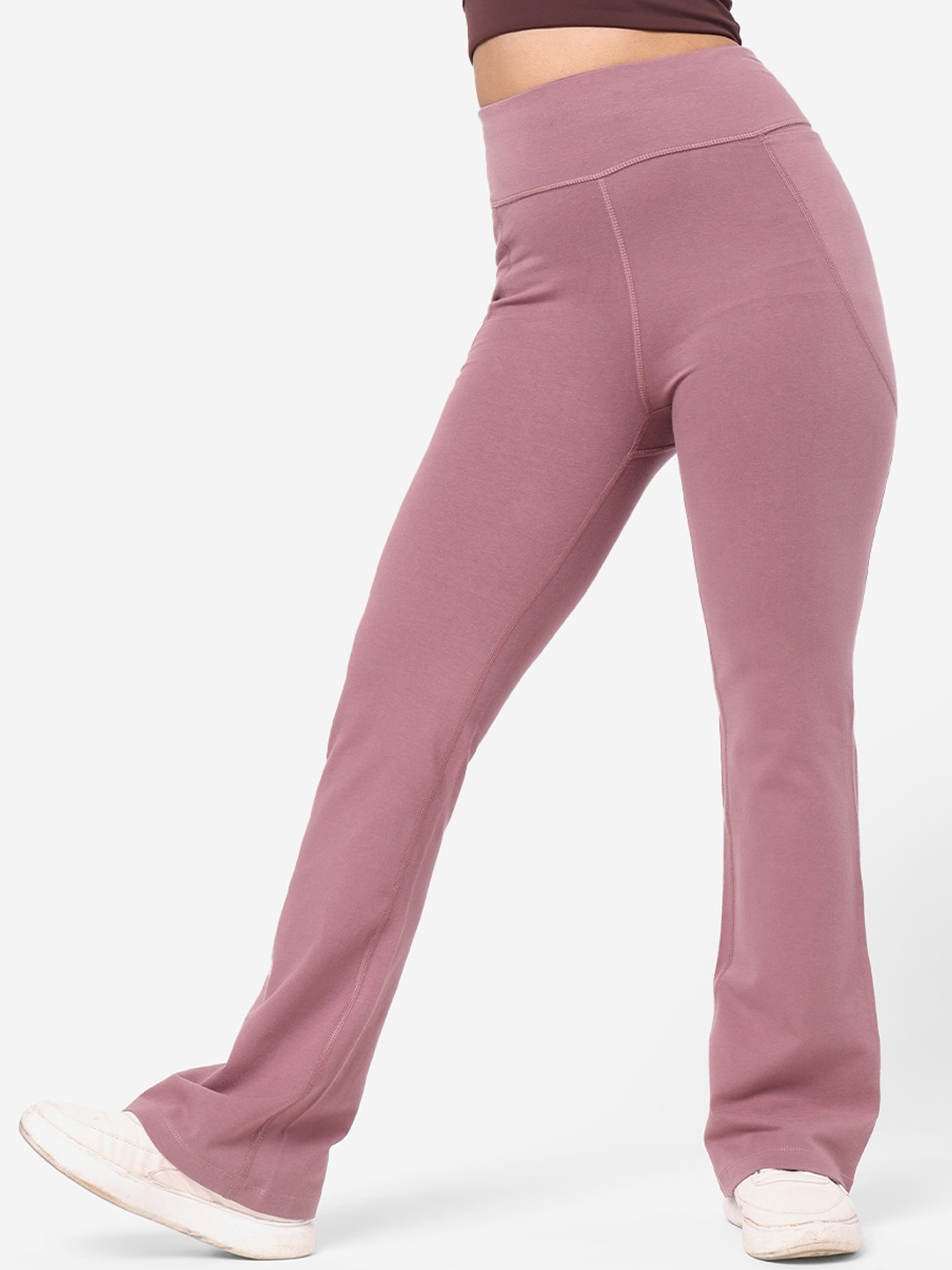 

Blissclub Women Comfort Bootcut High-Rise Trousers, Lavender