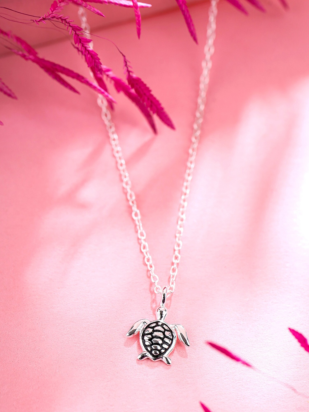 

Raajsi by Yellow Chimes Girls Silver-Plated Tortise design Pendant