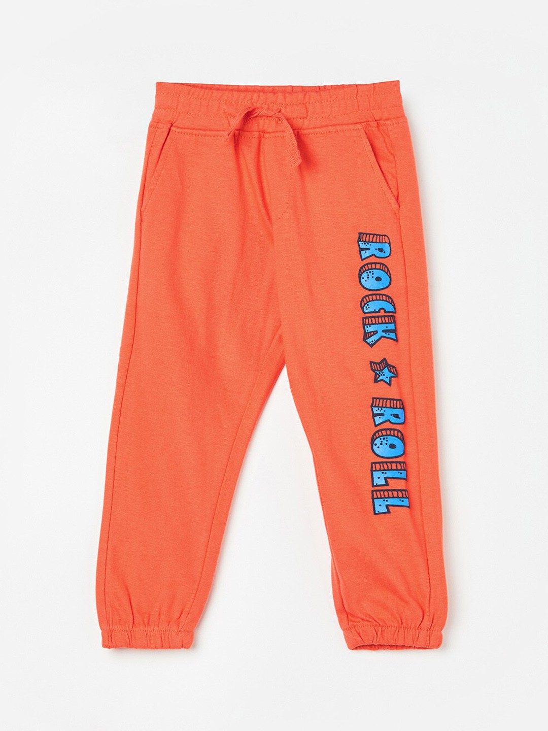 

Juniors by Lifestyle Boys Typography Printed Pure Cotton Cotton Joggers, Coral
