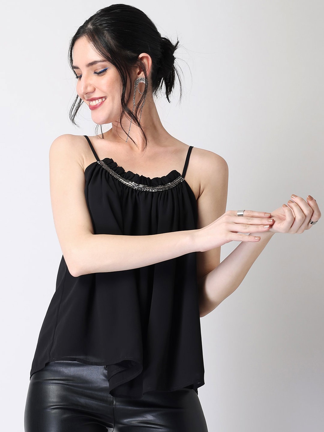 

FabAlley Black Georgette Top