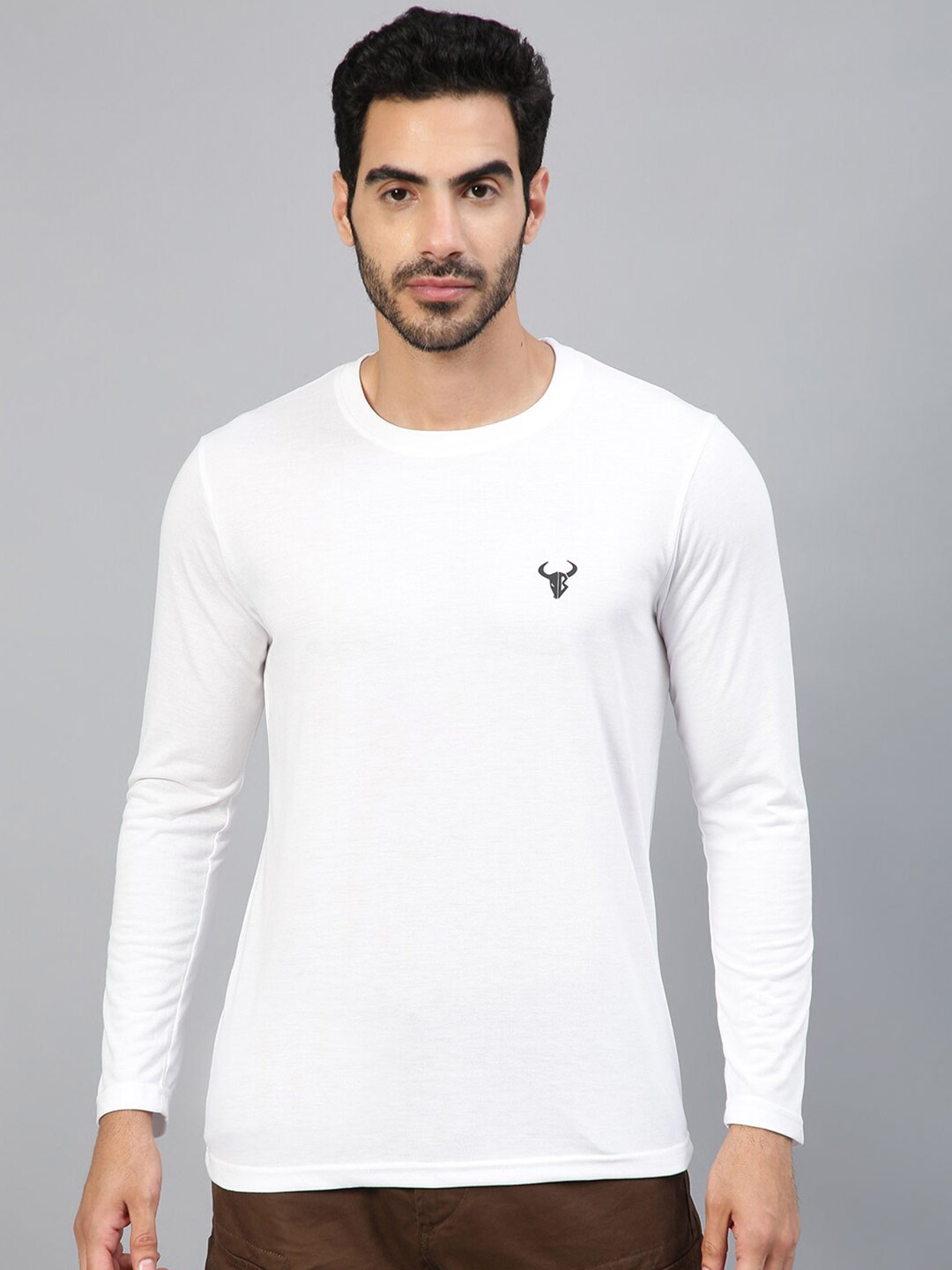 

FTX Men White Applique T-shirt