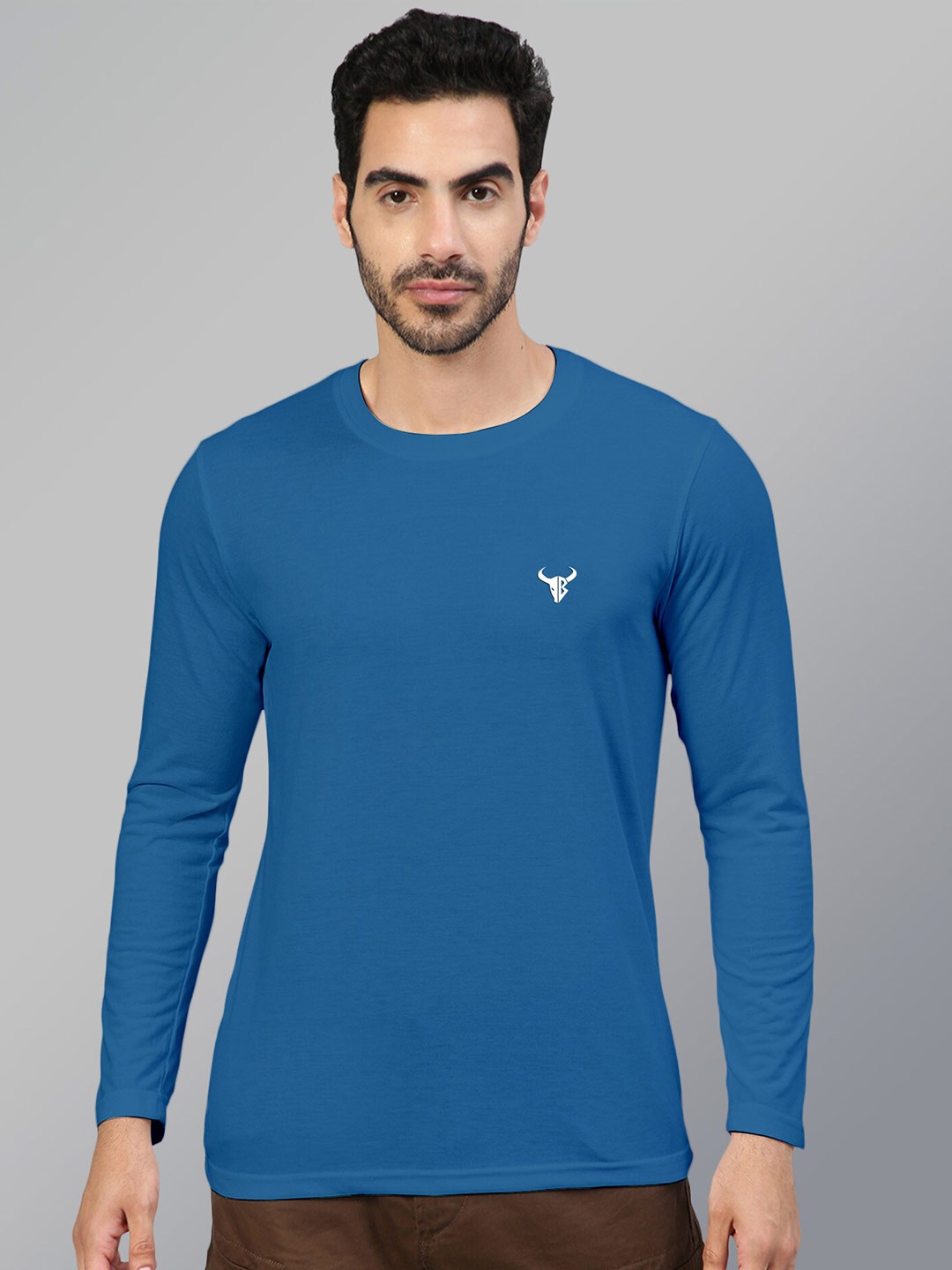 

FTX Men Blue Applique T-shirt