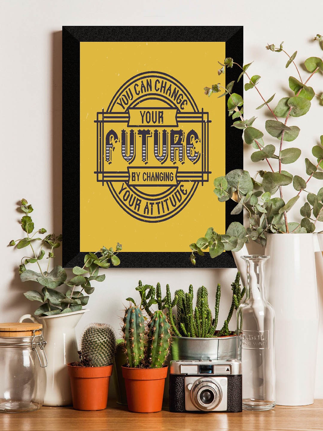 

SAF Black & Yellow Motivational Painted UV Textured Framed Wall Art