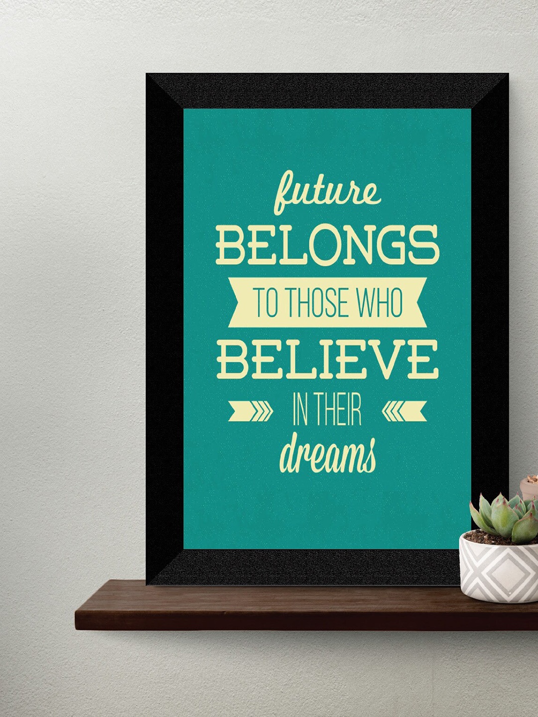 

SAF Black & Green Motivational Quotes Premium MDF Framed Wall Art