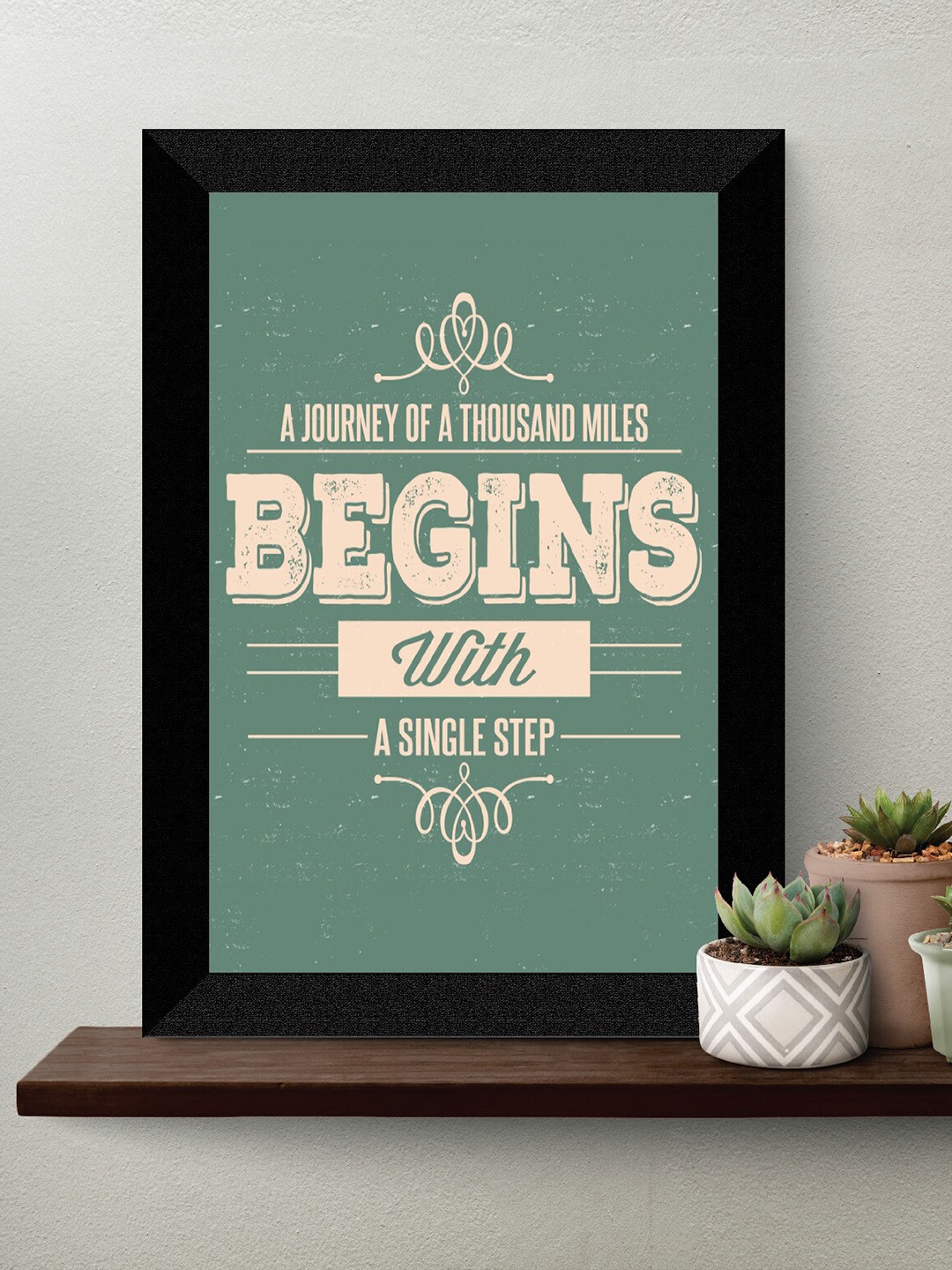 

SAF Black & Green Motivational Quotes Premium MDF Framed Wall Art