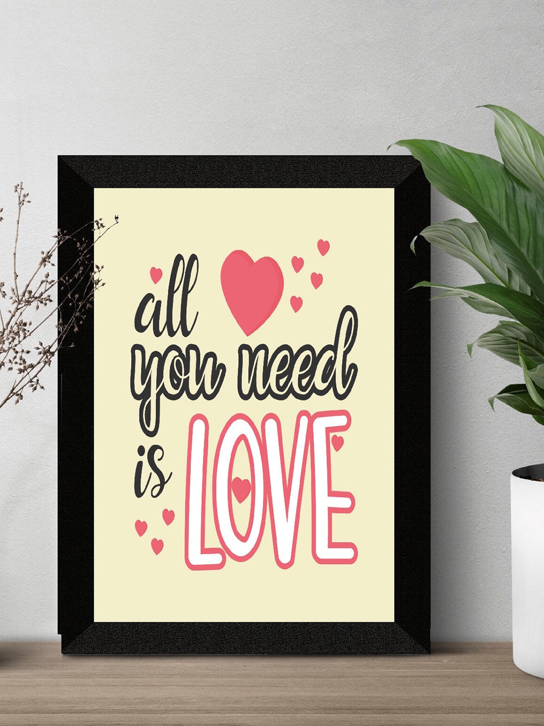 

SAF Black & Yellow Love Theme Painted UV Textured Framed Wall Art