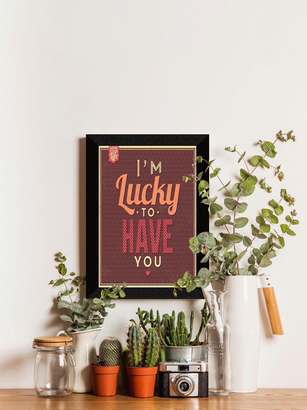 

SAF Black & Brown Love Theme Painted UV Textured Framed Wall Art