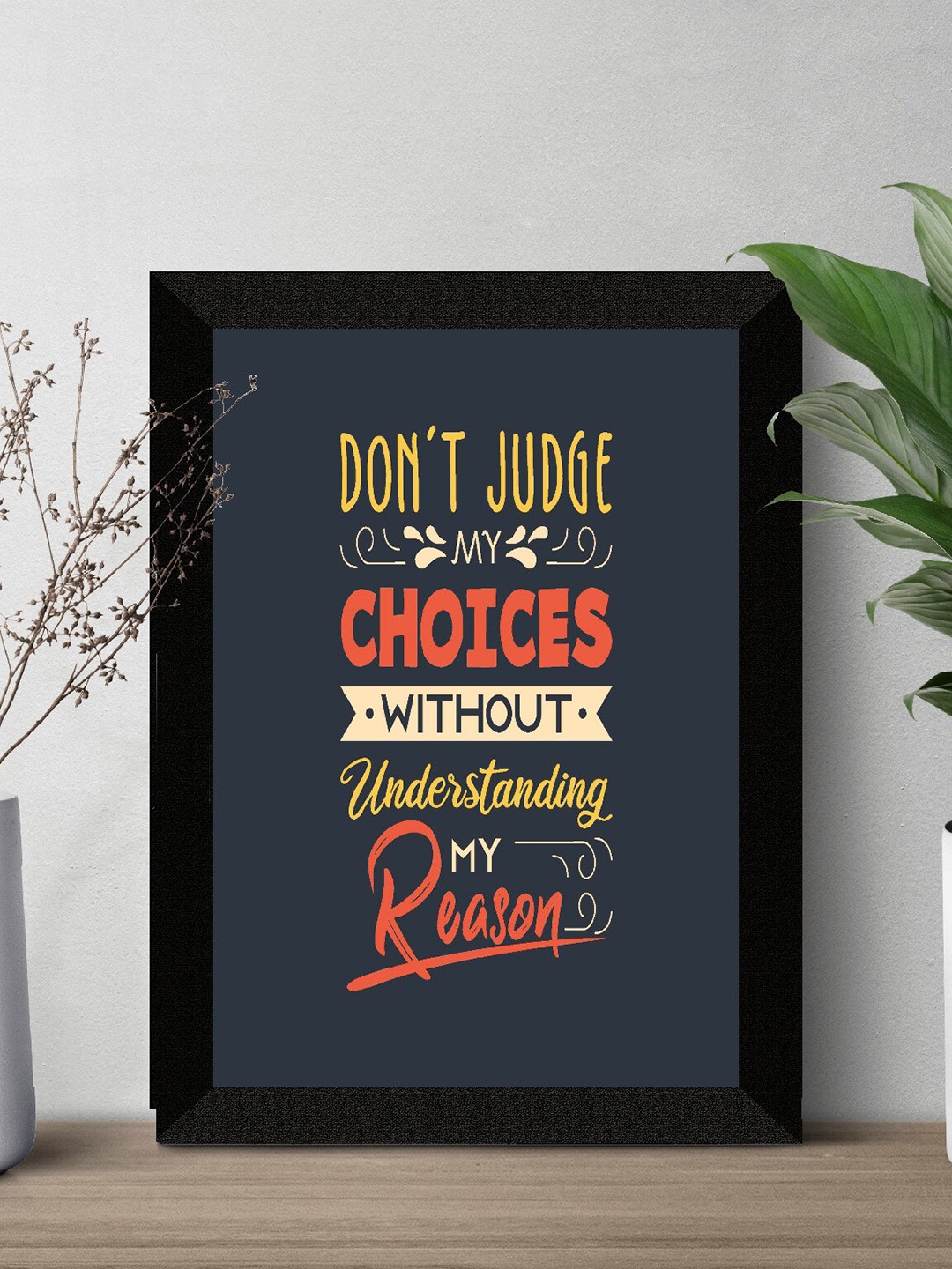 

SAF Black & Grey Motivational Painted UV Textured Framed Wall Art