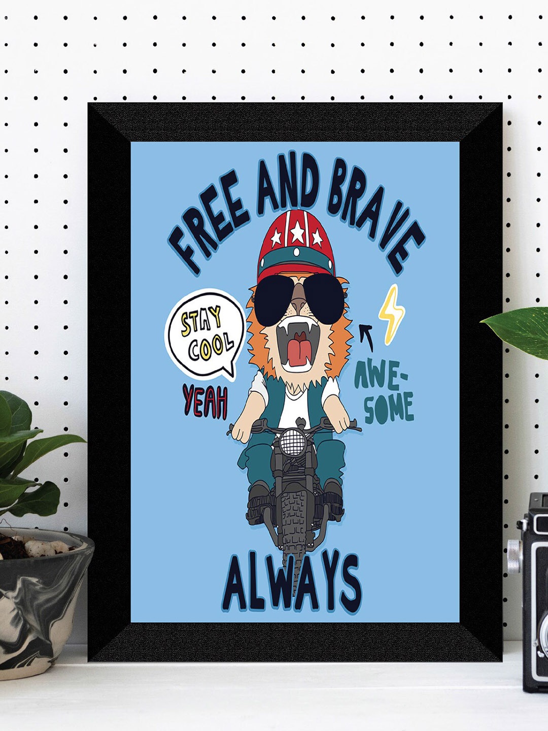 

SAF Black & Blue Motivational Painted UV Textured Framed Wall Art