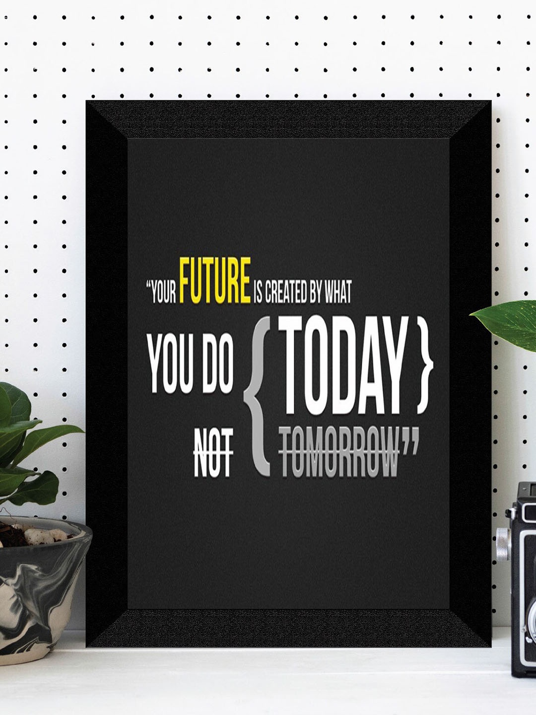 

SAF Black & White Motivational Painted UV Textured Framed Wall Art