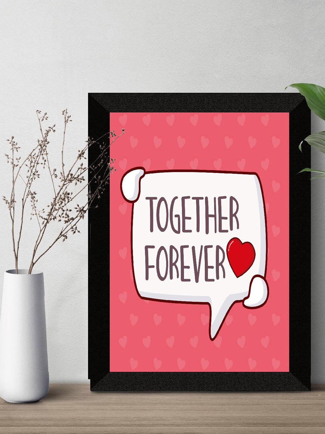 

SAF Black & Pink Love Theme Painted UV Textured Framed Wall Art