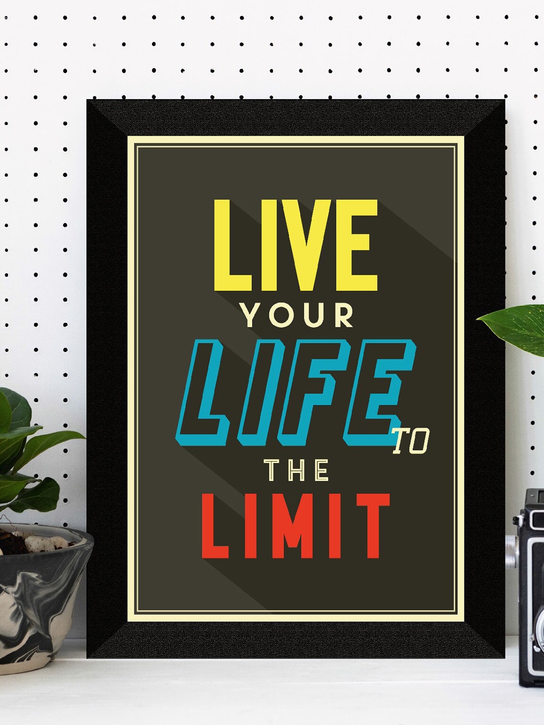 

SAF Black & Green Motivational Painted UV Textured Framed Wall Art