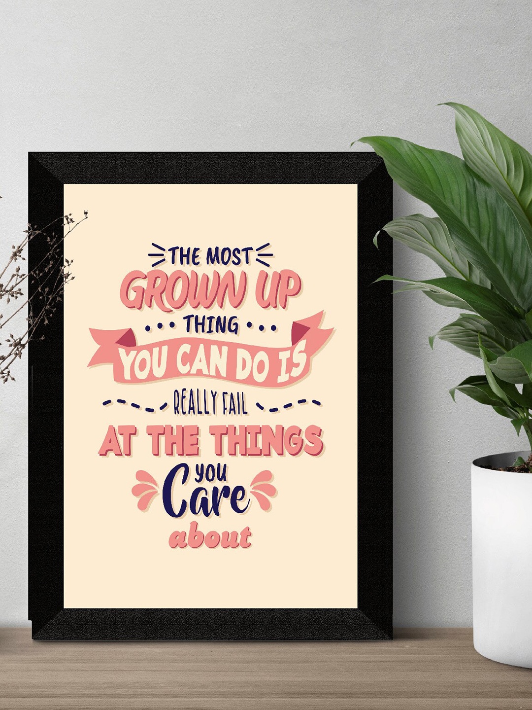 

SAF Beige Motivational Quotes UV Textured Framed Wall Art