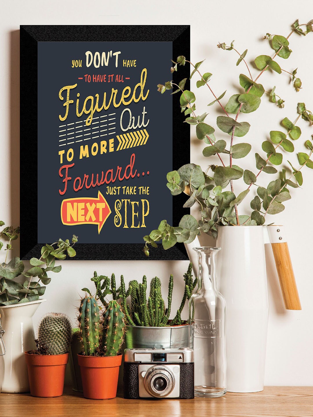 

SAF Black Motivational Quotes UV Textured Framed Wall Art
