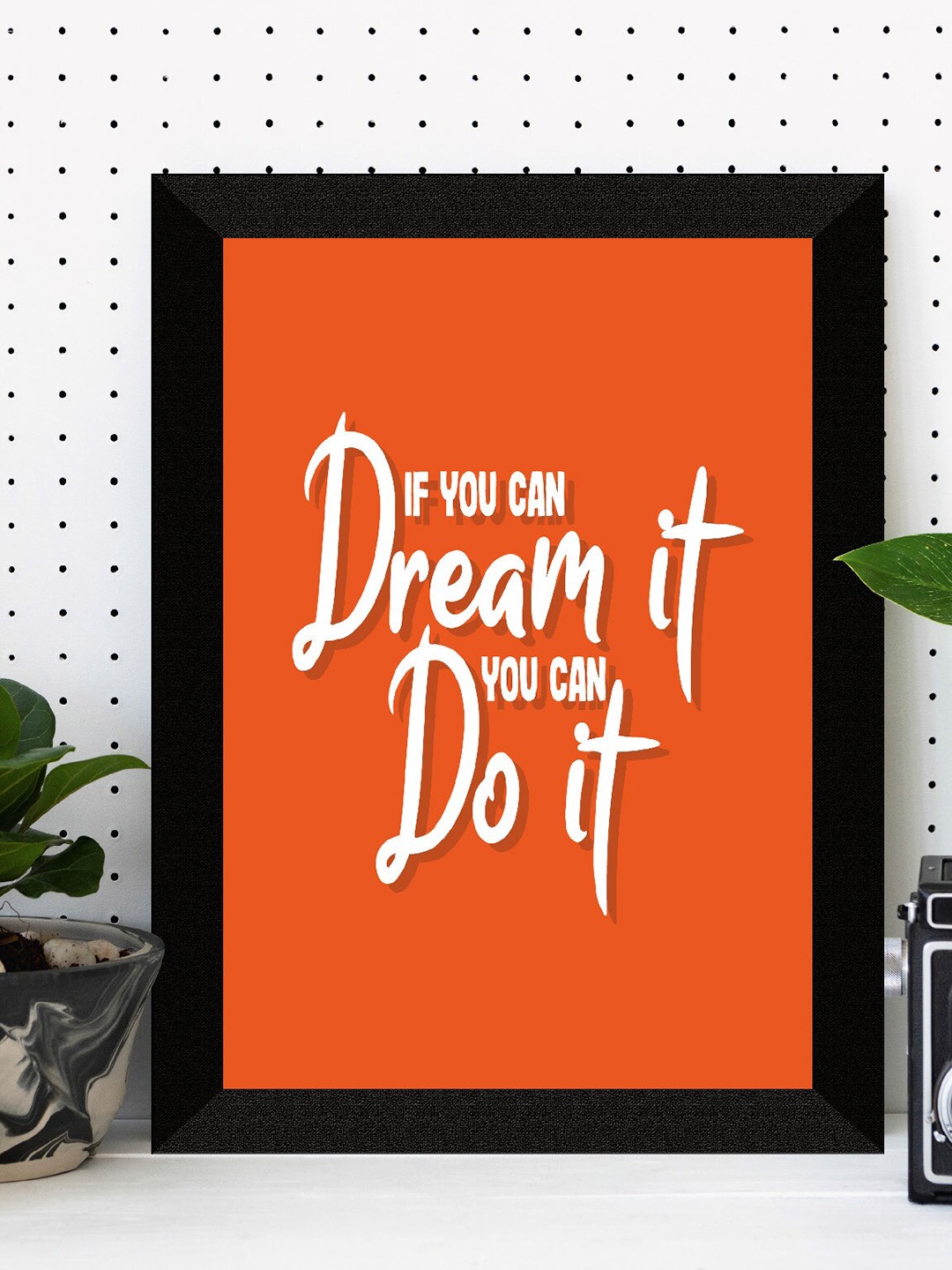 

SAF Black & Orange-Colored Motivational Quotes UV Textured Framed Wall Art