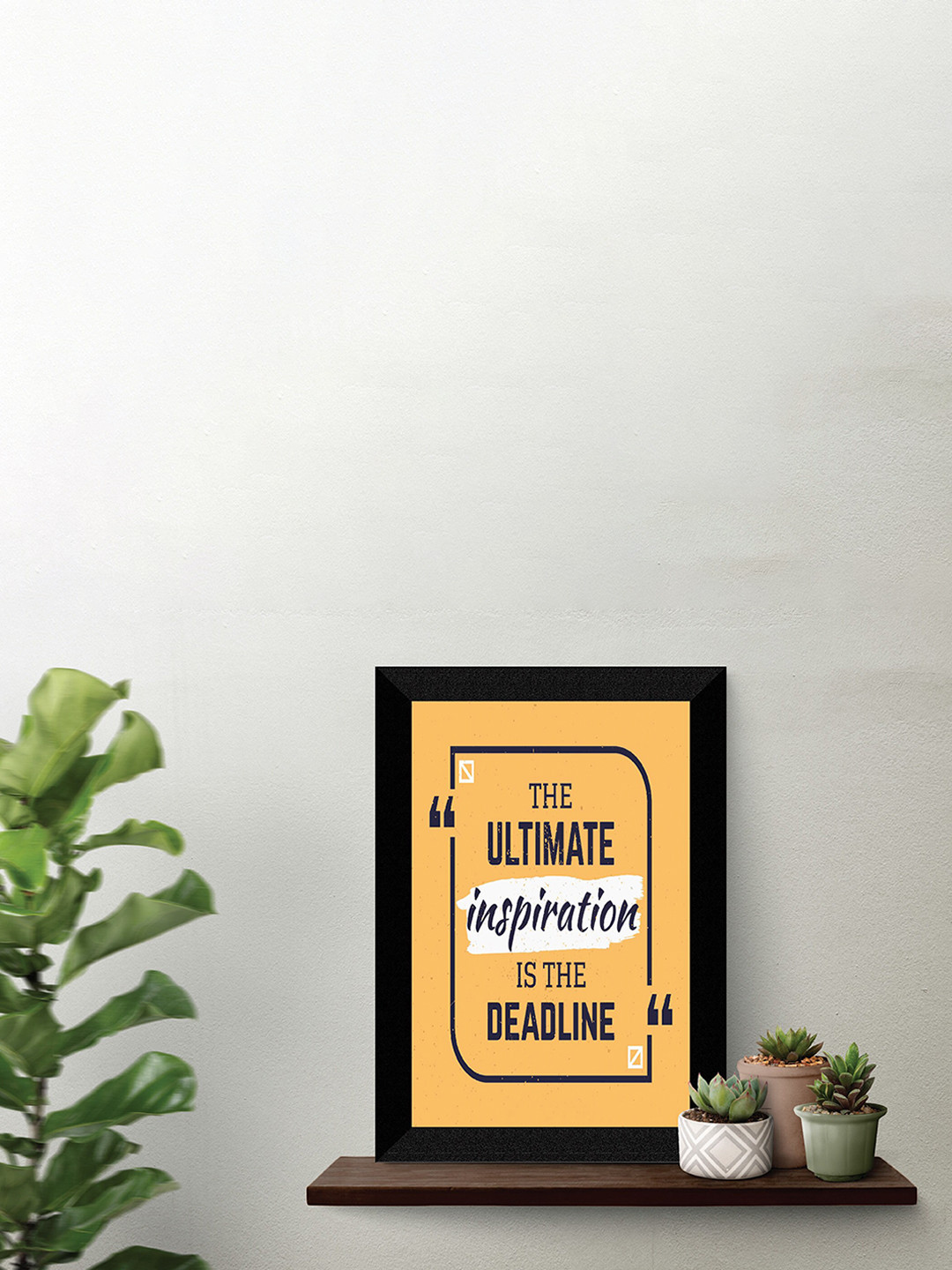 

SAF Orange-Color & Black Motivational Painted Framed Wall Art