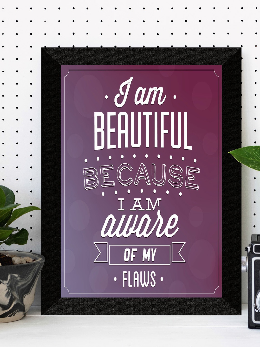

SAF Purple & White Motivational Printed Framed Wall Art