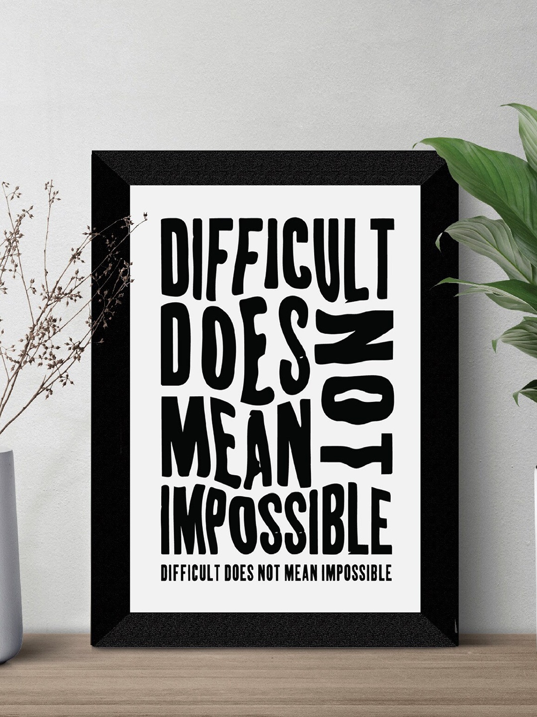 

SAF Black & White Motivational Quotes Premium MDF Framed Wall Art