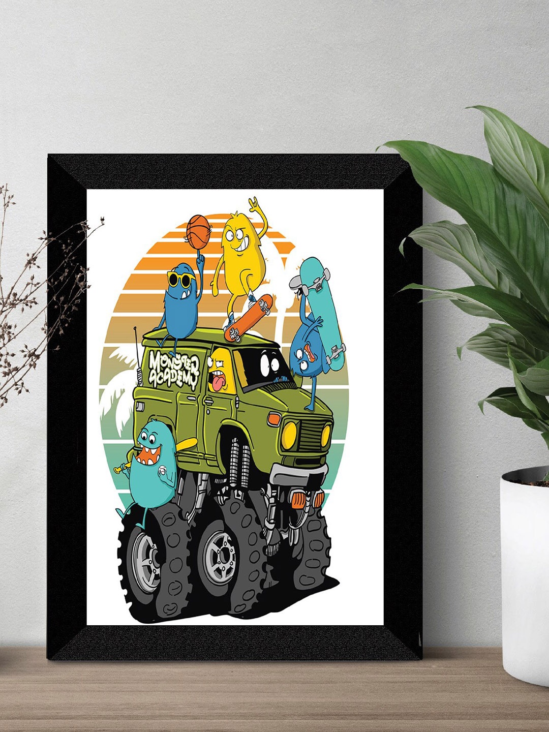 

SAF Kids White & Green Premium MDF Framed Wall Art