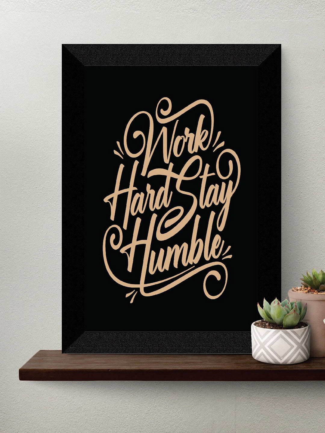 

SAF Black & Beige Motivational Painted Framed Wall Art