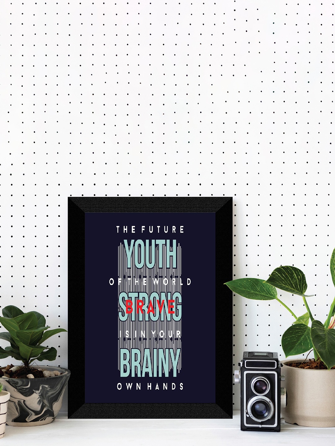 

SAF Blue & White Motivational Quote Printed Framed Wall Art
