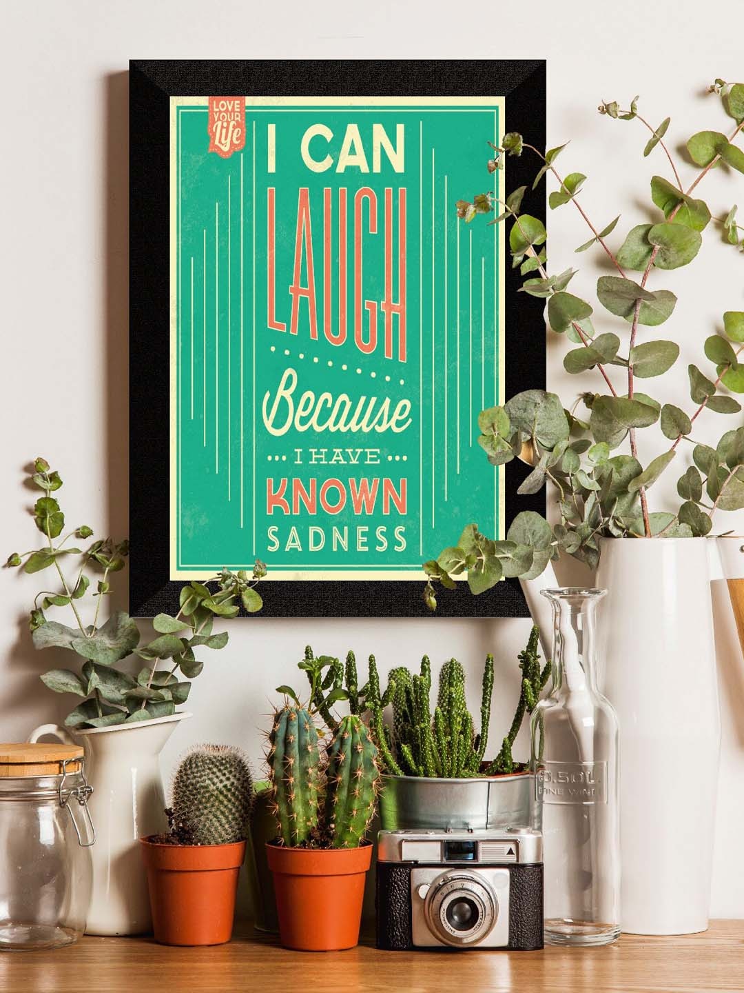 

SAF Green & White Motivational Quotes UV Textured Framed Wall Art