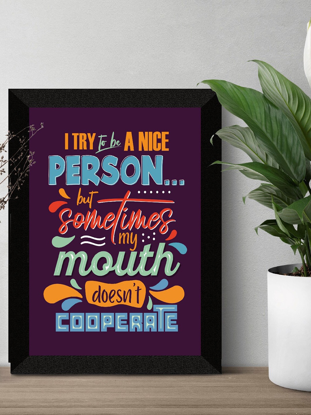 

SAF Purple & Blue Motivational Quotes UV Textured Framed Wall Art