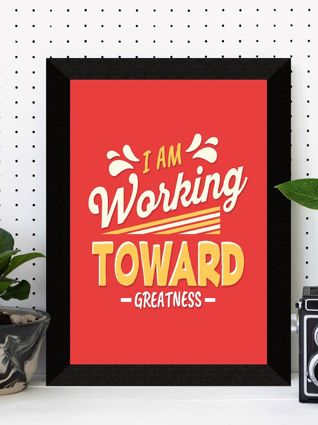 

SAF Red & Yellow Motivational Quotes UV Textured Framed Wall Art