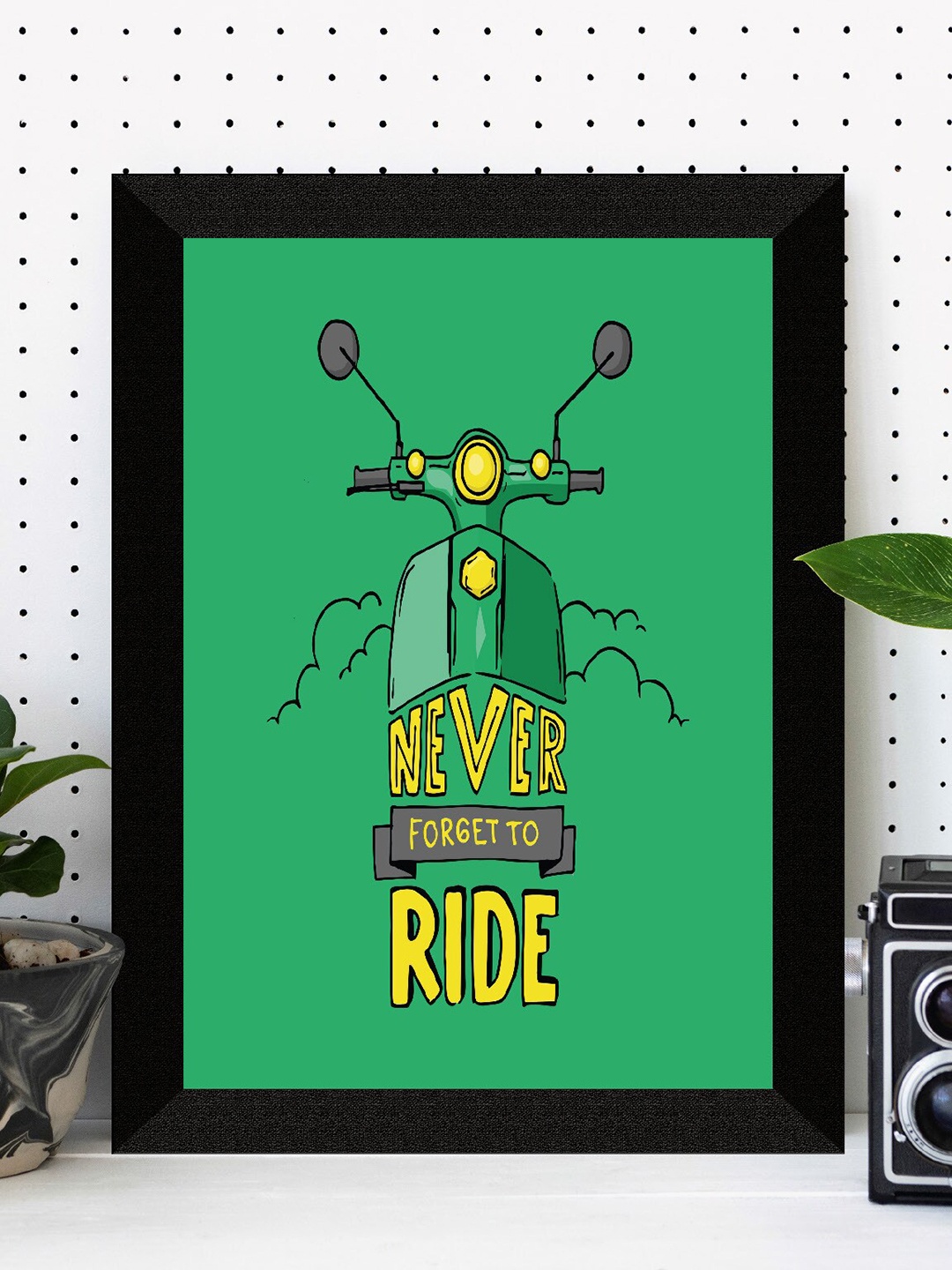 

SAF Kids Green Never Force To Ride Painted Premium MDF Framed UV Textured Wall Art