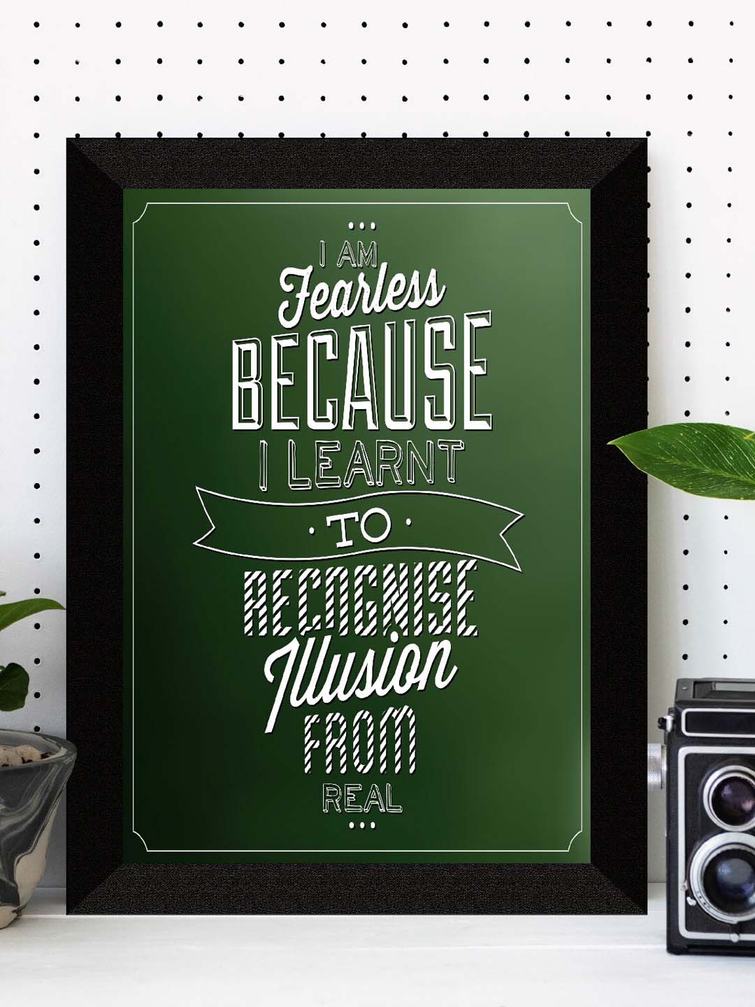 

SAF Green & White Motivational Painted Premium MDF Framed UV Textured Wall Art