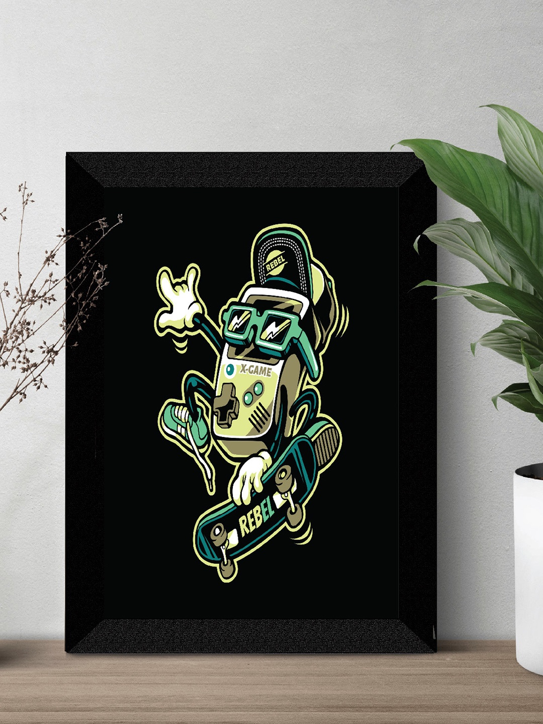

SAF Green & Black Printed Premium MDF Framed UV Textured Wall Art