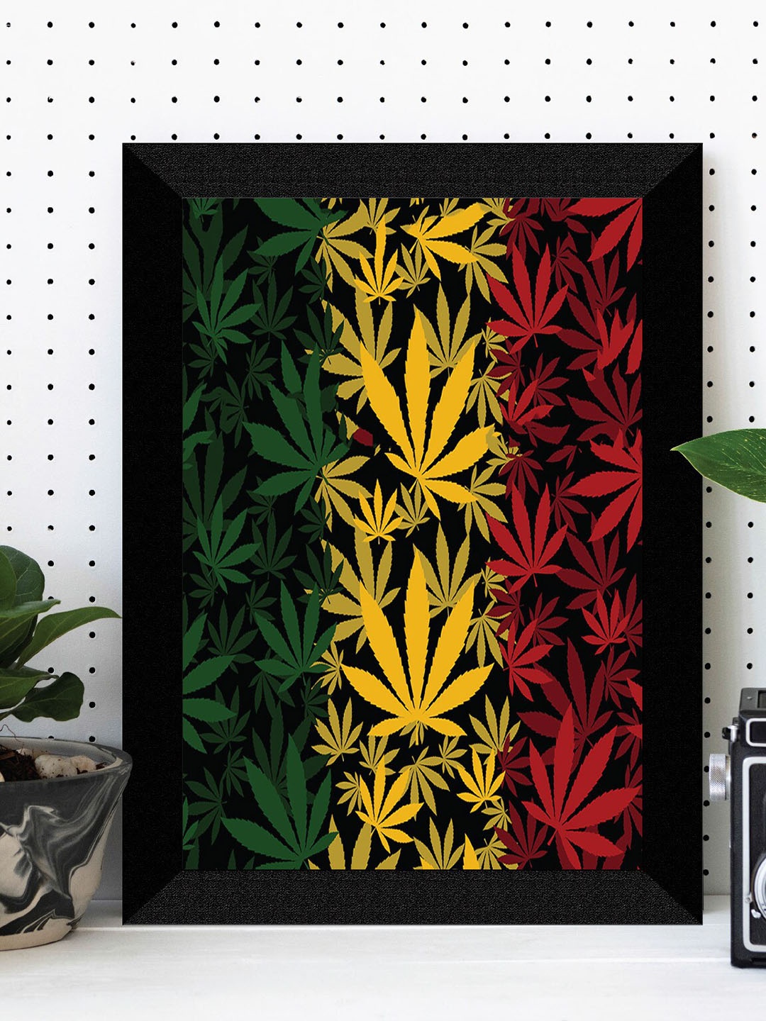 

SAF Black & Red Floral Wooden Wall Art