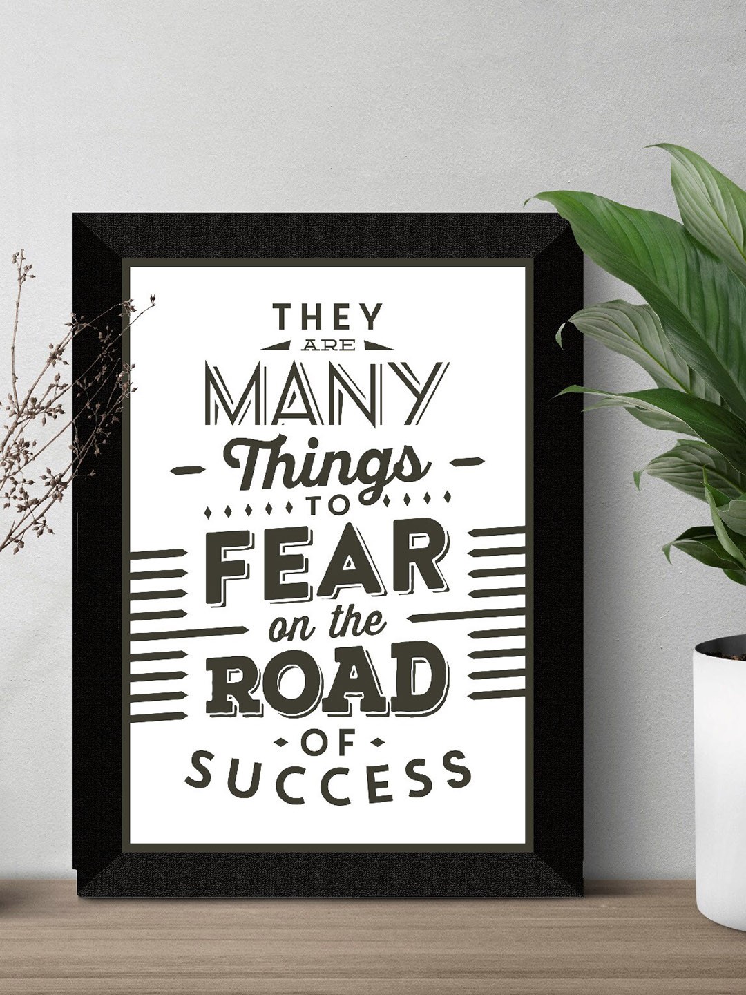 

SAF Black & White Motivational Quotes UV Textured Framed Wall Art