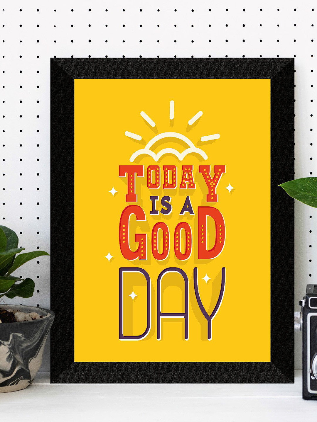 

SAF Yellow & Red Motivational Quotes UV Textured Framed Wall Art