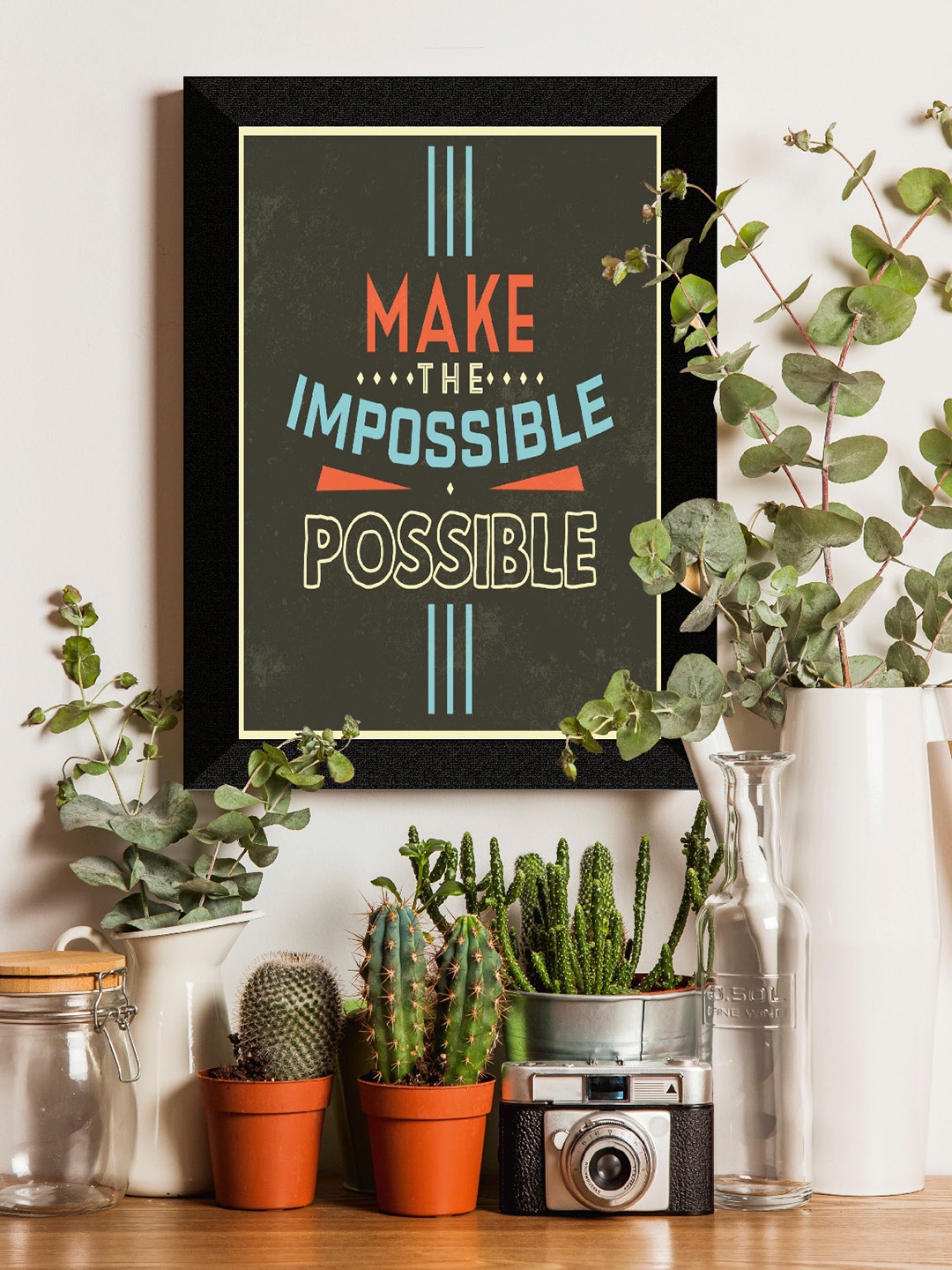 

SAF Grey Motivational Quotes UV Textured Framed Wall Art