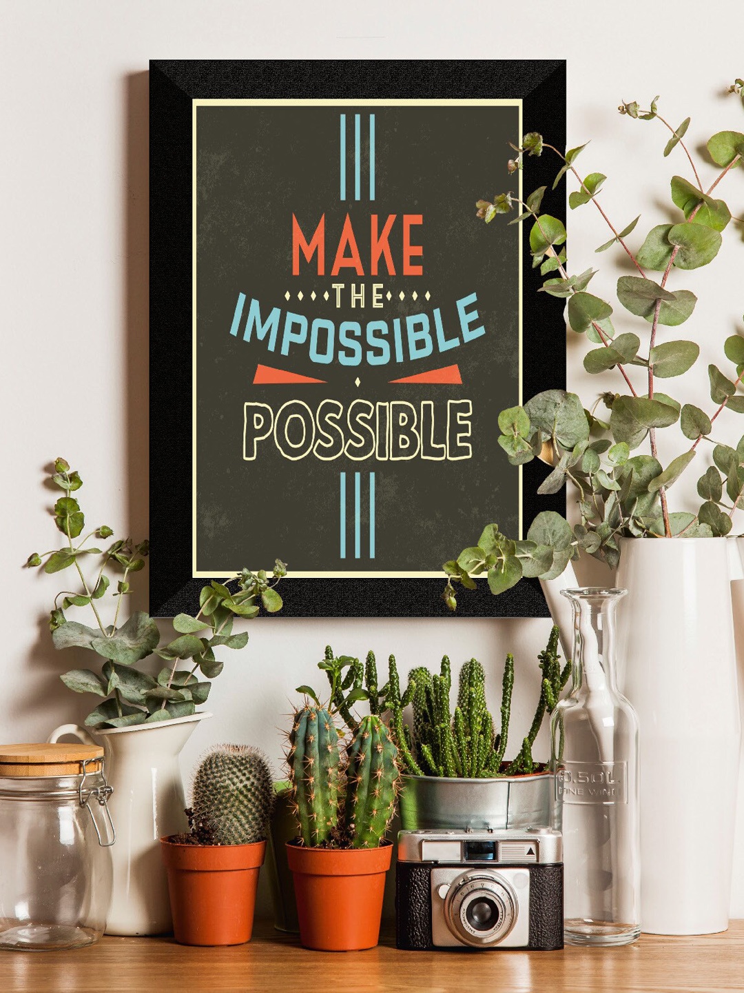

SAF Orange & Blue Motivational Quotes UV Textured Framed Wall Art