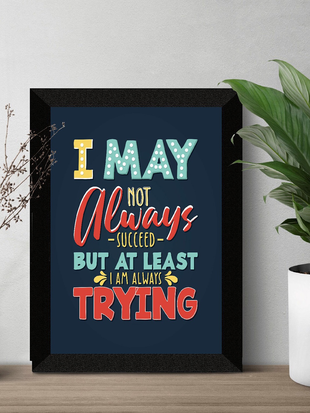 

SAF Blue & Red Motivational UV Textured Premium Framed Wall Art Painting