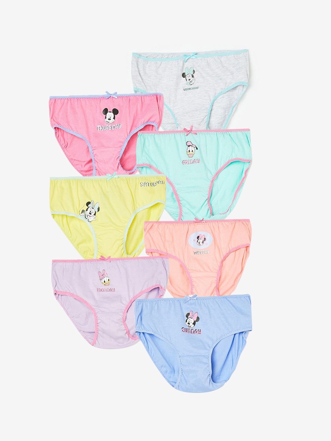 

Fame Forever by Lifestyle Girls Pack Of 7 Printed Pure Cotton Basic Briefs, Grey