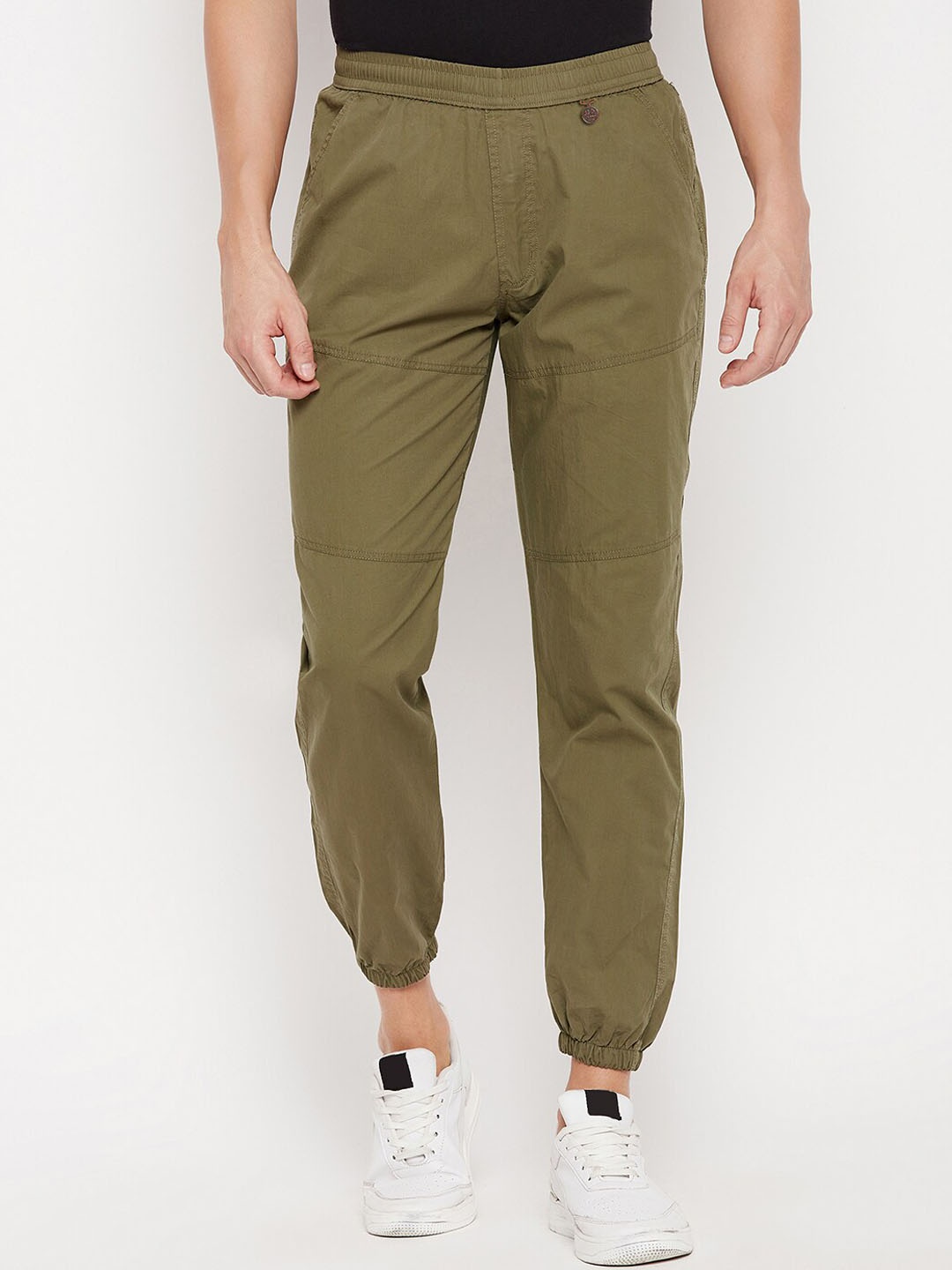 

Okane Men Regular Fit Mid-rise Cotton Joggers, Olive