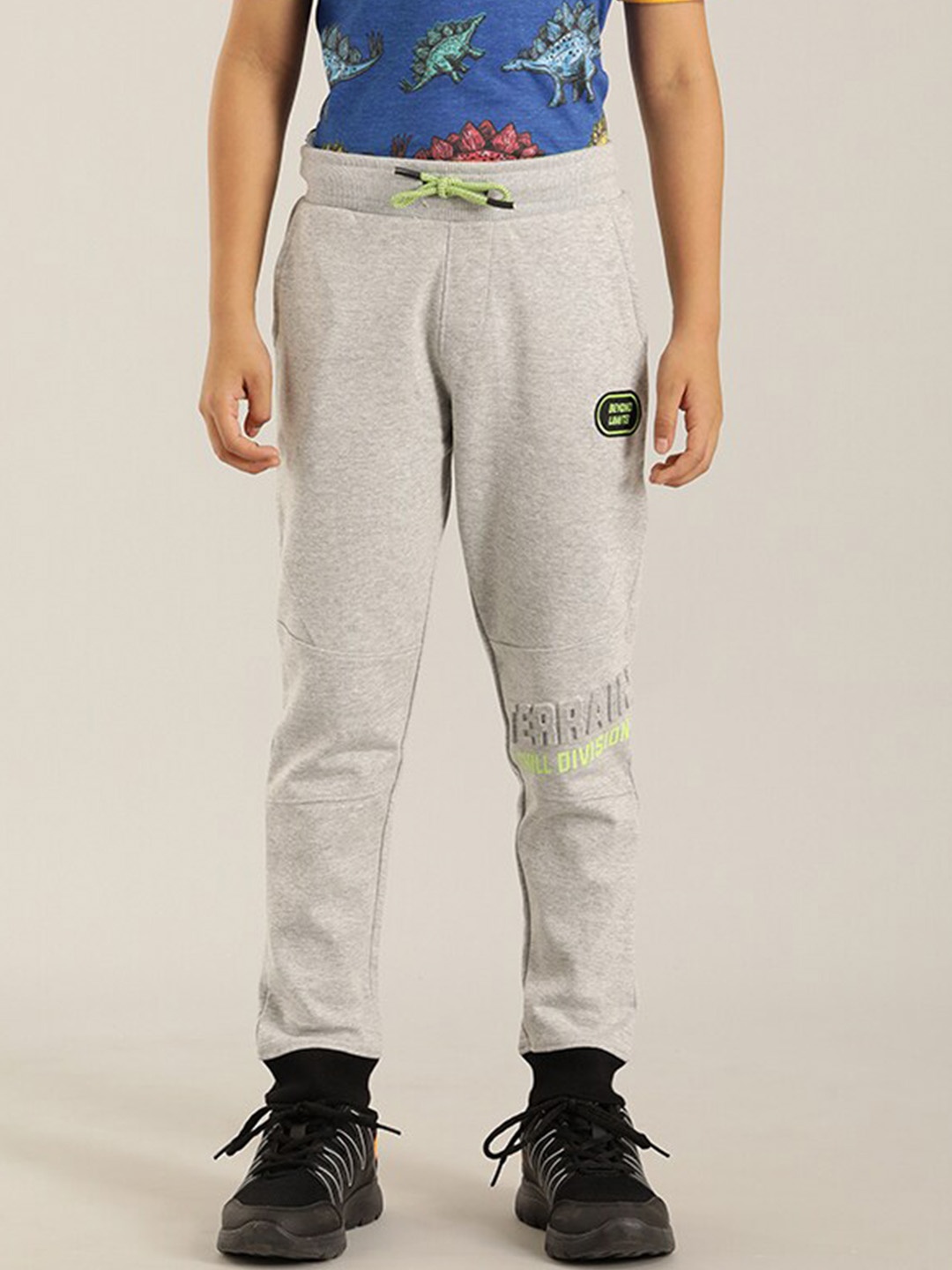 

Indian Terrain Boys Mid-Rise Cotton Joggers, Grey