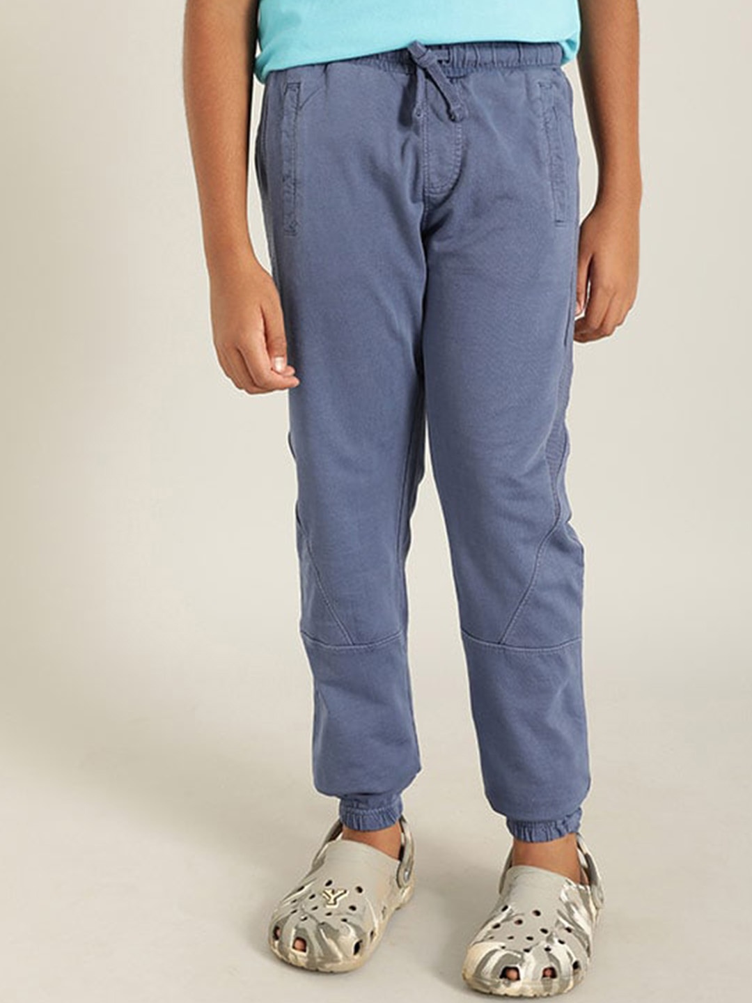 

Indian Terrain Boys Mid-Rise Cotton Joggers Track Pants, Blue