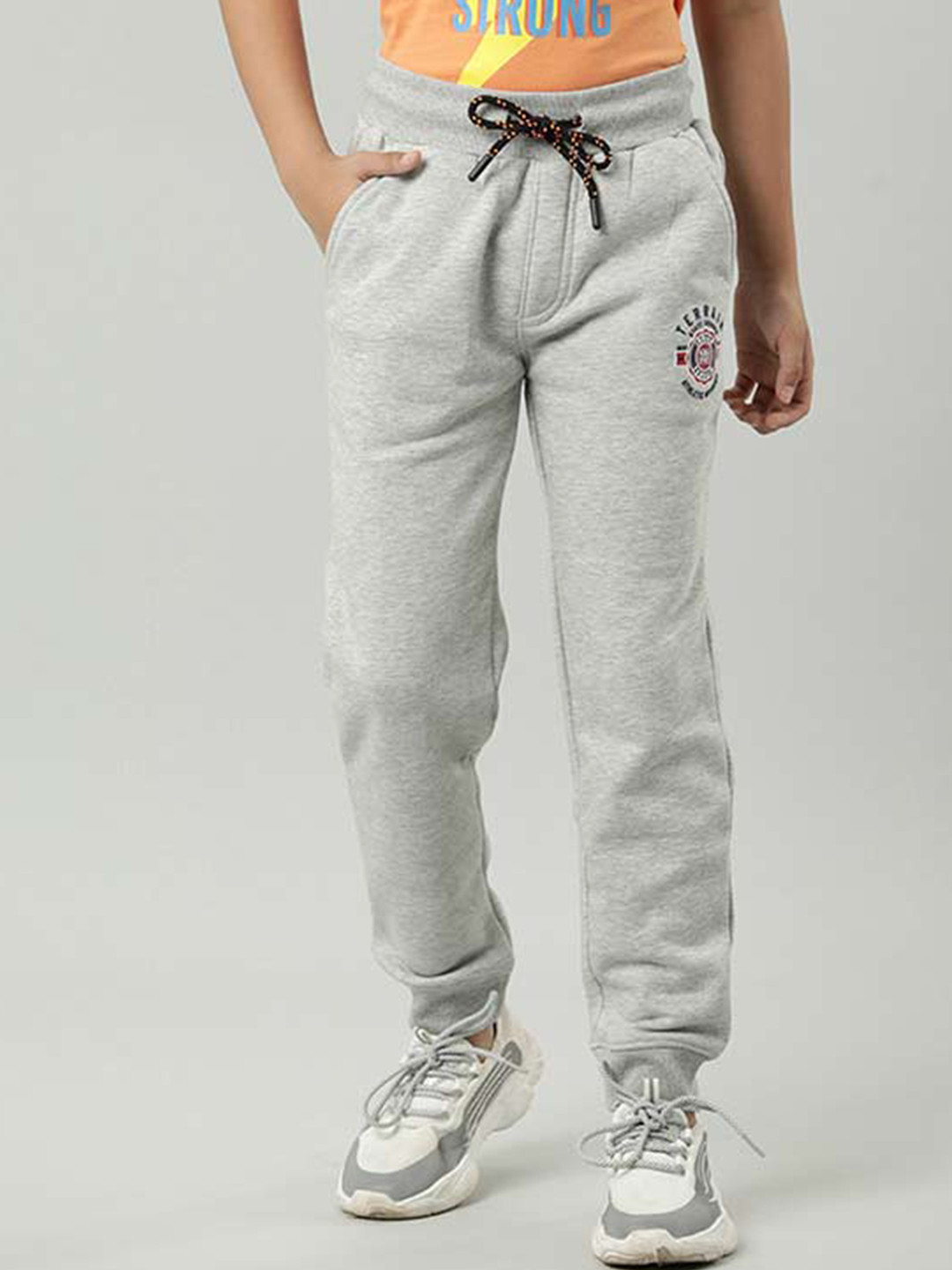 

Indian Terrain Boys Mid-Rise Cotton Joggers, Grey