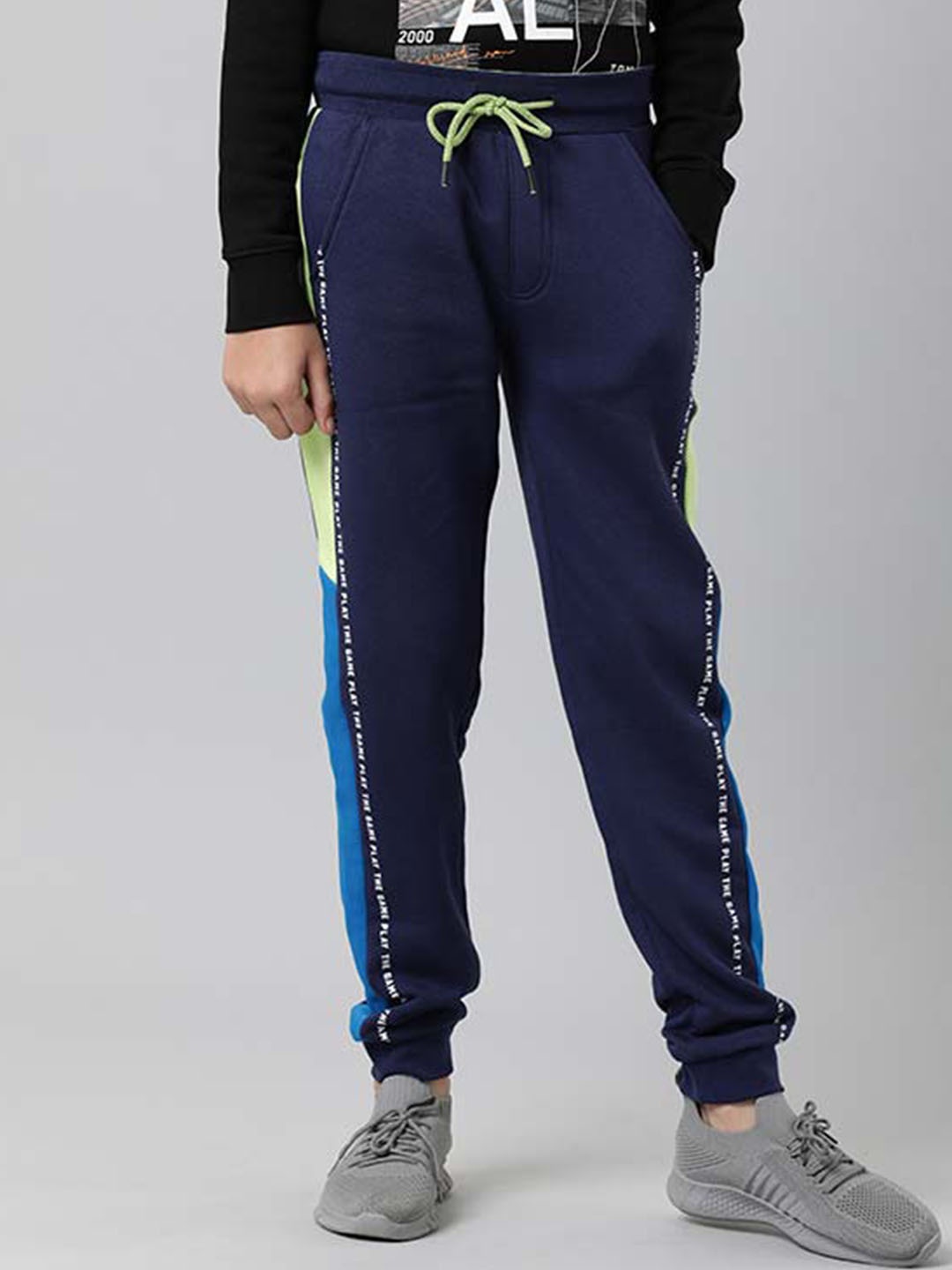 

Indian Terrain Boys Mid-Rise Cotton Joggers, Blue