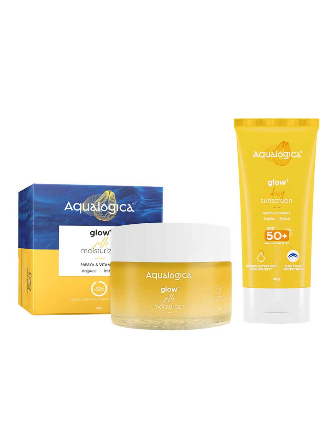 

Aqualogica Summer Glow Kit - Face Moisturiser & Sunscreen, Yellow
