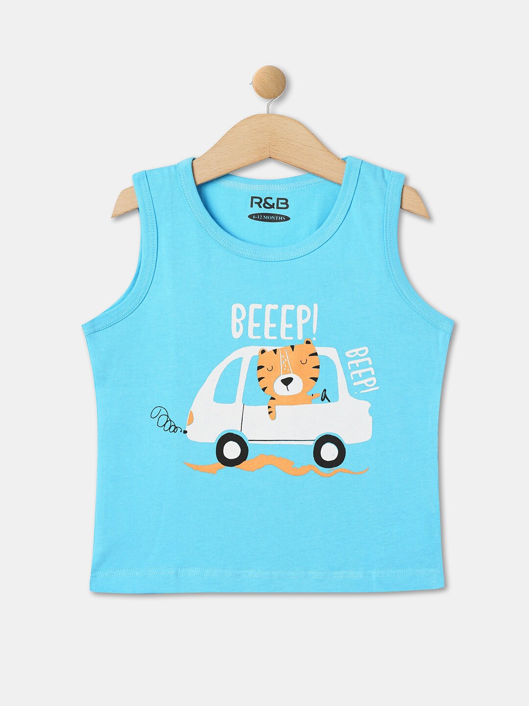 

R&B Boys Typography Printed Cotton T-shirt, Blue