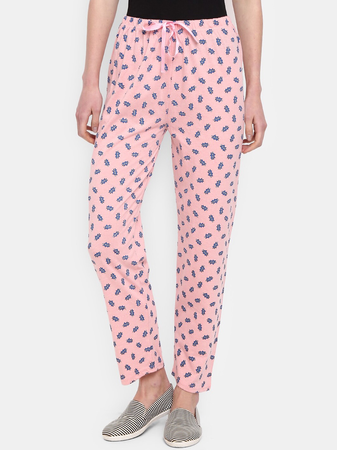 

V-Mart Women Printed Lounge Pants, Pink