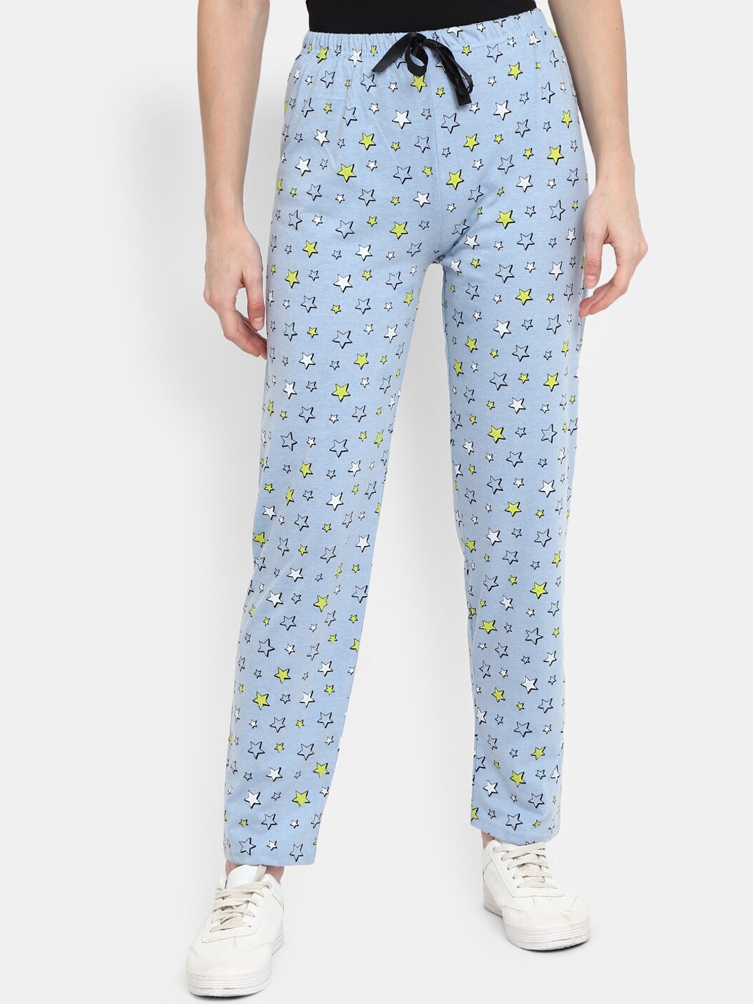 

V-Mart Women Printed Lounge Pants, Blue